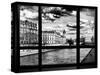 Window View, Walk a Couple of Lovers on the Seine, Ile Saint Louis, Seine River, Paris-Philippe Hugonnard-Stretched Canvas