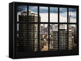 Window View with the One World Trade Center (1WTC) - Manhattan - New York City-Philippe Hugonnard-Framed Stretched Canvas