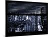 Window View with Venetian Blinds: 42nd Street and Times Square at Blue Nightfall-Philippe Hugonnard-Mounted Photographic Print