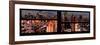 Window View with Venetian Blinds: 42nd Street and Times Square at Pink Sunset-Philippe Hugonnard-Framed Photographic Print