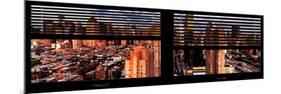 Window View with Venetian Blinds: 42nd Street and Times Square at Pink Sunset-Philippe Hugonnard-Mounted Photographic Print