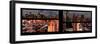 Window View with Venetian Blinds: 42nd Street and Times Square at Pink Sunset-Philippe Hugonnard-Framed Photographic Print