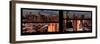 Window View with Venetian Blinds: 42nd Street and Times Square at Pink Sunset-Philippe Hugonnard-Framed Photographic Print