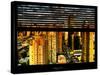 Window View with Venetian Blinds: 42nd Street and Times Square at Sunset - Manhattan-Philippe Hugonnard-Stretched Canvas