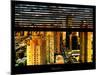 Window View with Venetian Blinds: 42nd Street and Times Square at Sunset - Manhattan-Philippe Hugonnard-Mounted Photographic Print