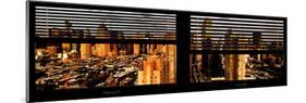 Window View with Venetian Blinds: 42nd Street and Times Square at Sunset-Philippe Hugonnard-Mounted Photographic Print