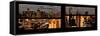 Window View with Venetian Blinds: 42nd Street and Times Square at Sunset-Philippe Hugonnard-Framed Stretched Canvas