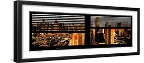 Window View with Venetian Blinds: 42nd Street and Times Square at Sunset-Philippe Hugonnard-Framed Photographic Print