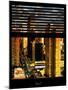 Window View with Venetian Blinds: 42nd Street and Times Square at Sunset-Philippe Hugonnard-Mounted Photographic Print