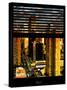 Window View with Venetian Blinds: 42nd Street and Times Square at Sunset-Philippe Hugonnard-Stretched Canvas
