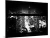 Window View with Venetian Blinds: 42nd Street and Times Square by Night - Manhattan-Philippe Hugonnard-Mounted Photographic Print