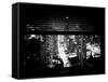 Window View with Venetian Blinds: 42nd Street and Times Square by Night - Manhattan-Philippe Hugonnard-Framed Stretched Canvas