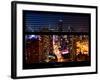 Window View with Venetian Blinds: 42nd Street and Times Square by Night - Manhattan-Philippe Hugonnard-Framed Photographic Print