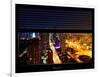 Window View with Venetian Blinds: 42nd Street and Times Square by Night - Manhattan-Philippe Hugonnard-Framed Photographic Print