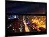 Window View with Venetian Blinds: 42nd Street and Times Square by Night - Manhattan-Philippe Hugonnard-Mounted Photographic Print
