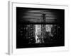 Window View with Venetian Blinds: 42nd Street and Times Square by Night - Midtown Manhattan-Philippe Hugonnard-Framed Photographic Print