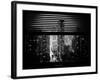 Window View with Venetian Blinds: 42nd Street and Times Square by Night - Midtown Manhattan-Philippe Hugonnard-Framed Photographic Print