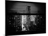 Window View with Venetian Blinds: 42nd Street and Times Square by Night - Midtown Manhattan-Philippe Hugonnard-Mounted Photographic Print