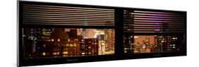 Window View with Venetian Blinds: 42nd Street and Times Square by Night-Philippe Hugonnard-Mounted Photographic Print