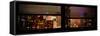 Window View with Venetian Blinds: 42nd Street and Times Square by Night-Philippe Hugonnard-Framed Stretched Canvas