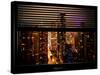 Window View with Venetian Blinds: 42nd Street and Times Square by Night-Philippe Hugonnard-Stretched Canvas