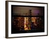 Window View with Venetian Blinds: 42nd Street and Times Square by Night-Philippe Hugonnard-Framed Photographic Print