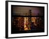 Window View with Venetian Blinds: 42nd Street and Times Square by Night-Philippe Hugonnard-Framed Photographic Print