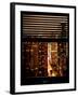 Window View with Venetian Blinds: 42nd Street and Times Square by Night-Philippe Hugonnard-Framed Photographic Print
