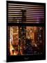 Window View with Venetian Blinds: 42nd Street and Times Square by Night-Philippe Hugonnard-Mounted Photographic Print