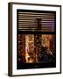 Window View with Venetian Blinds: 42nd Street and Times Square by Night-Philippe Hugonnard-Framed Photographic Print