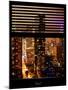 Window View with Venetian Blinds: 42nd Street and Times Square by Night-Philippe Hugonnard-Mounted Photographic Print