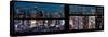 Window View with Venetian Blinds: 42nd Street and Times Square by Night-Philippe Hugonnard-Stretched Canvas