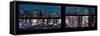 Window View with Venetian Blinds: 42nd Street and Times Square by Night-Philippe Hugonnard-Framed Stretched Canvas