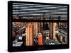 Window View with Venetian Blinds: 42nd Street and Times Square - Theater District-Philippe Hugonnard-Stretched Canvas