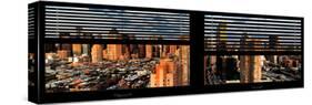 Window View with Venetian Blinds: 42nd Street and Times Square-Philippe Hugonnard-Stretched Canvas