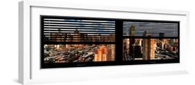 Window View with Venetian Blinds: 42nd Street and Times Square-Philippe Hugonnard-Framed Photographic Print