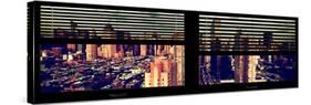 Window View with Venetian Blinds: 42nd Street and Times Square-Philippe Hugonnard-Stretched Canvas