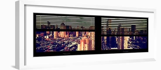 Window View with Venetian Blinds: 42nd Street and Times Square-Philippe Hugonnard-Framed Photographic Print