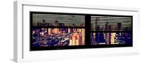 Window View with Venetian Blinds: 42nd Street and Times Square-Philippe Hugonnard-Framed Photographic Print