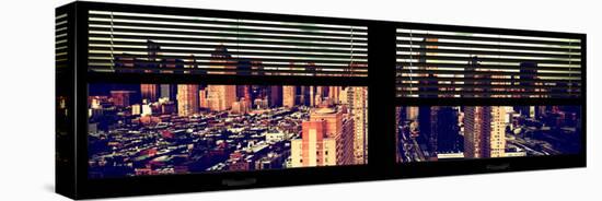 Window View with Venetian Blinds: 42nd Street and Times Square-Philippe Hugonnard-Stretched Canvas