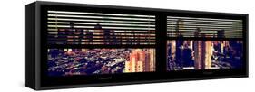 Window View with Venetian Blinds: 42nd Street and Times Square-Philippe Hugonnard-Framed Stretched Canvas