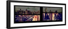 Window View with Venetian Blinds: 42nd Street and Times Square-Philippe Hugonnard-Framed Photographic Print