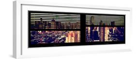 Window View with Venetian Blinds: 42nd Street and Times Square-Philippe Hugonnard-Framed Photographic Print