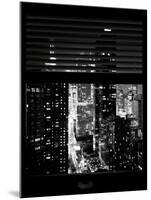 Window View with Venetian Blinds: 42nd Street - Theater District and Times Square-Philippe Hugonnard-Mounted Photographic Print
