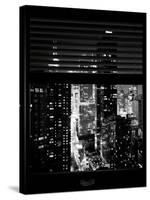 Window View with Venetian Blinds: 42nd Street - Theater District and Times Square-Philippe Hugonnard-Stretched Canvas