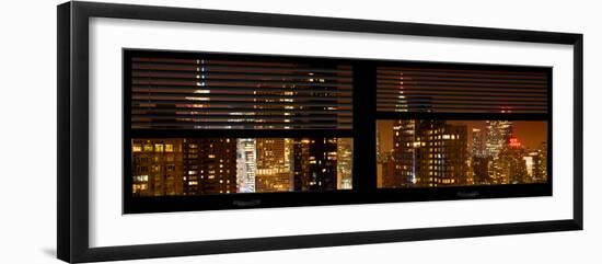 Window View with Venetian Blinds: 42nd Street with New Yorker Hotel and Empire State Building-Philippe Hugonnard-Framed Photographic Print