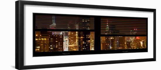 Window View with Venetian Blinds: 42nd Street with New Yorker Hotel and Empire State Building-Philippe Hugonnard-Framed Photographic Print