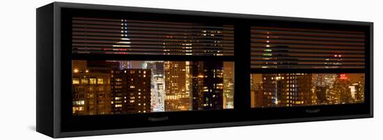 Window View with Venetian Blinds: 42nd Street with New Yorker Hotel and Empire State Building-Philippe Hugonnard-Framed Stretched Canvas