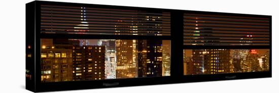 Window View with Venetian Blinds: 42nd Street with New Yorker Hotel and Empire State Building-Philippe Hugonnard-Stretched Canvas
