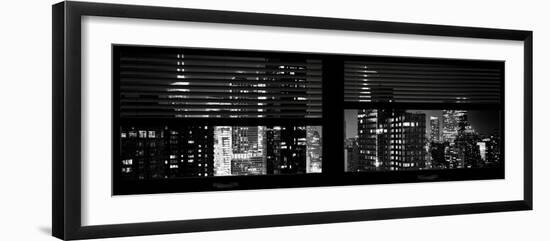 Window View with Venetian Blinds: 42nd Street with New Yorker Hoteland Times Square-Philippe Hugonnard-Framed Photographic Print